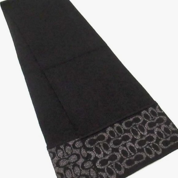 Coach Wool Signature Oblong Scarf C5127 - Black - Picture 1 of 3